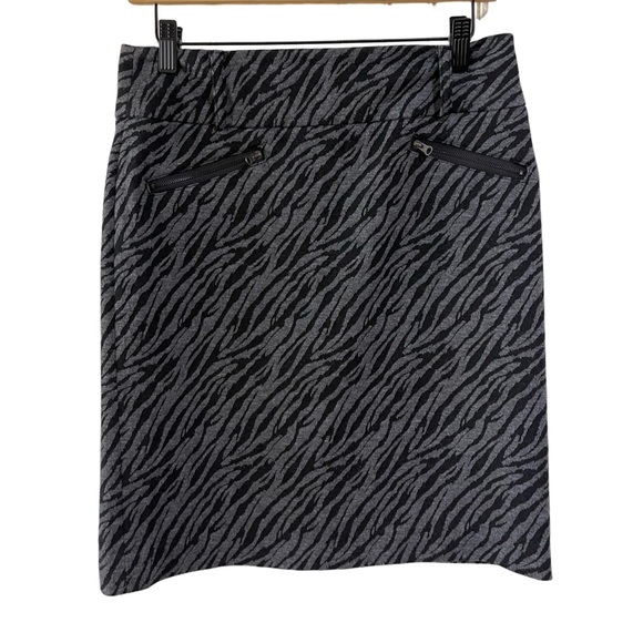 Darjoni Pencil Skirt Black and Gray Zebra Print Size 4 - Picture 1 of 5